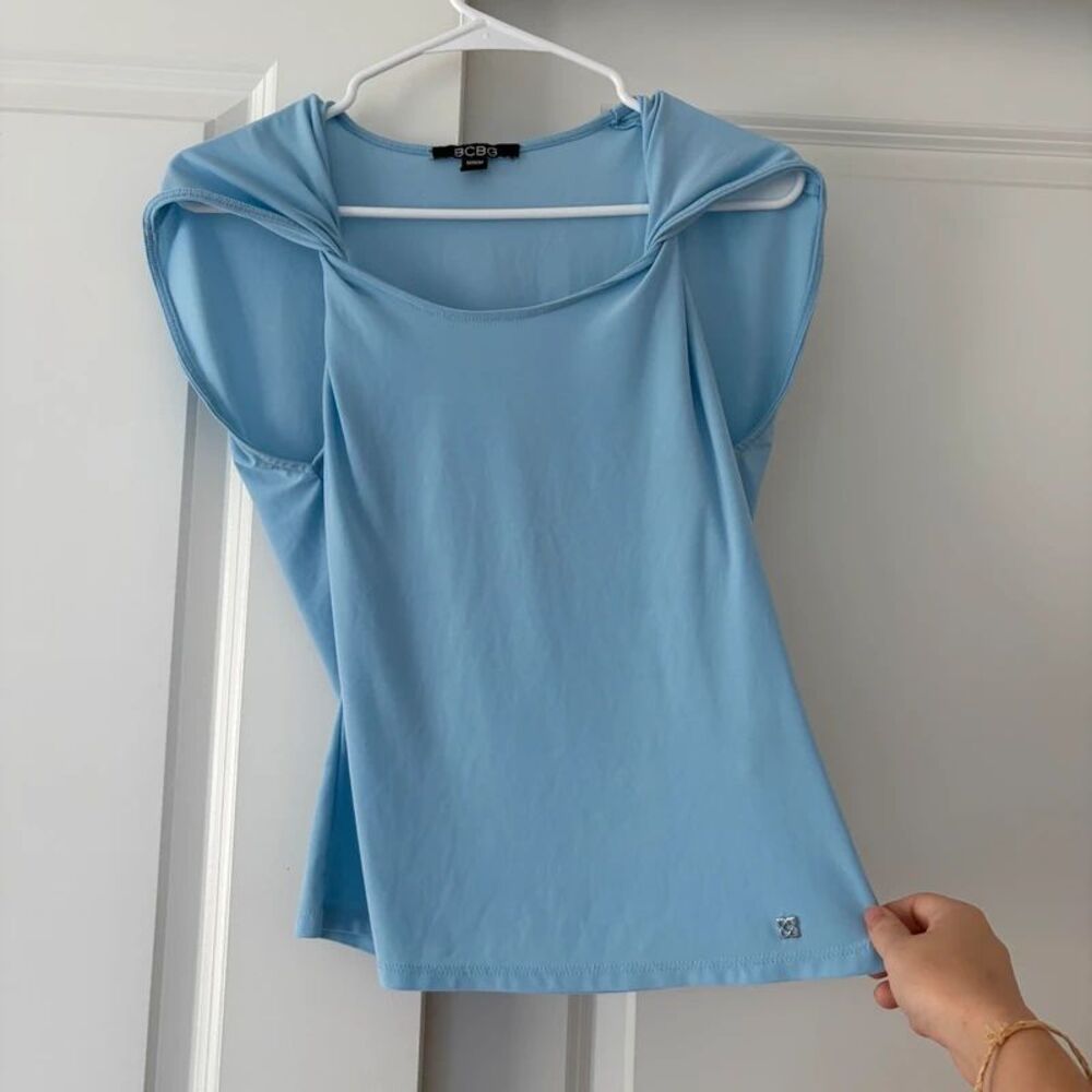 BCBG Light Blue Top